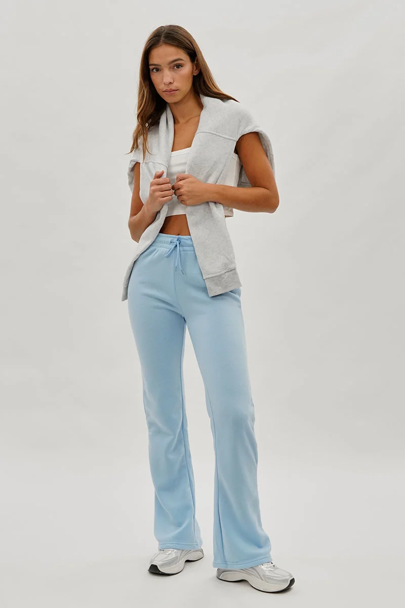 Wide Leg Drawstring Sweatpants - Aqua - Image 5