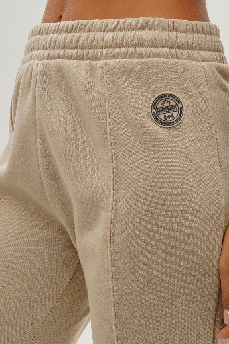 Fleece Straight Leg Jogger Sweatpants - Beige - Image 4